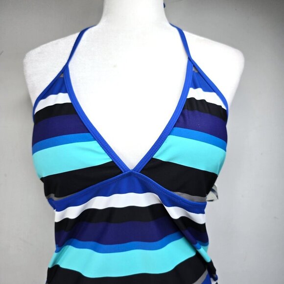 NWT Converse One Star Striped Halter Tankini Swimsuit Size Large - Picture 2 of 6